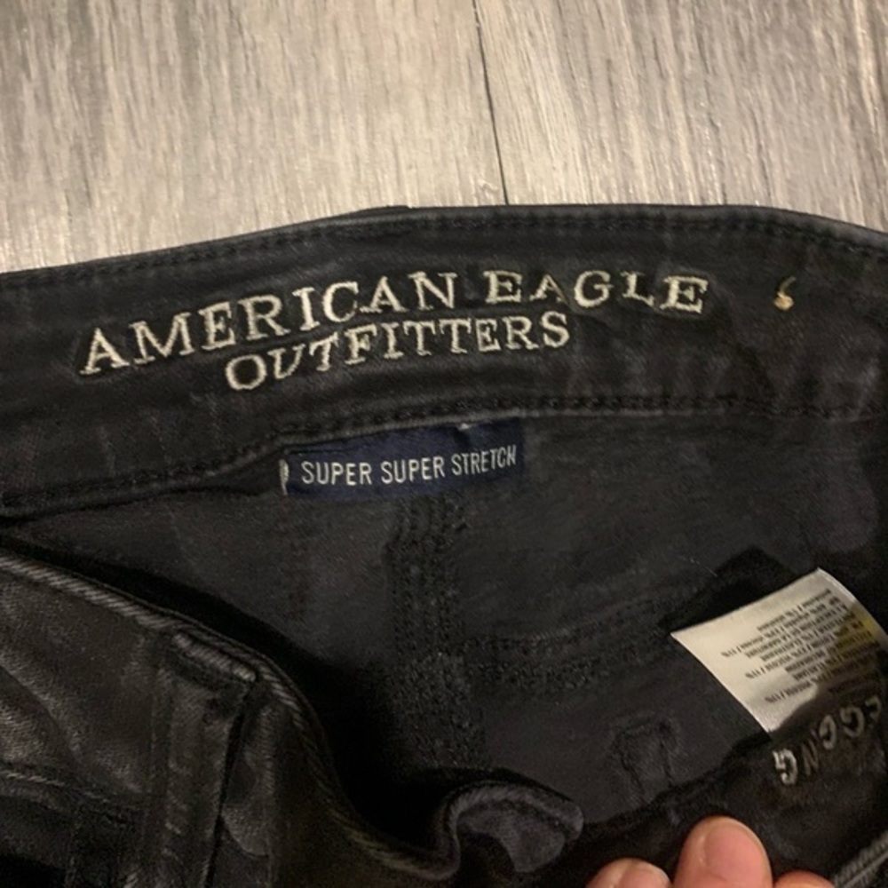 American Eagle Stretch Skinny‎ Ripped Jeans Black - Picture 4 of 6